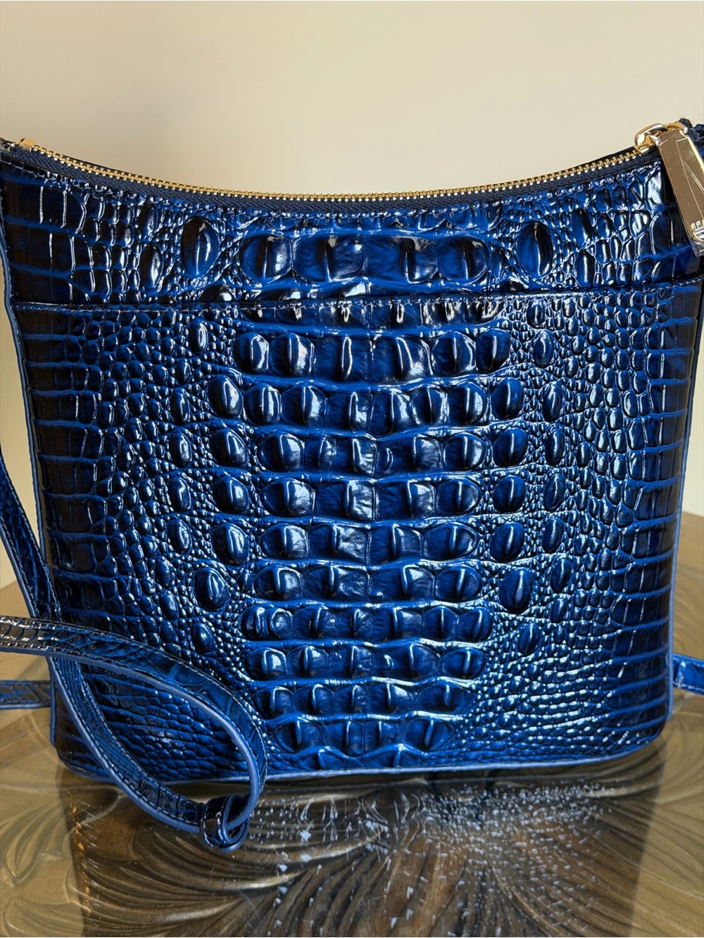 Brahmin Katie Anchor Croc-Embossed Crossbody Bag - Picture 8 of 16